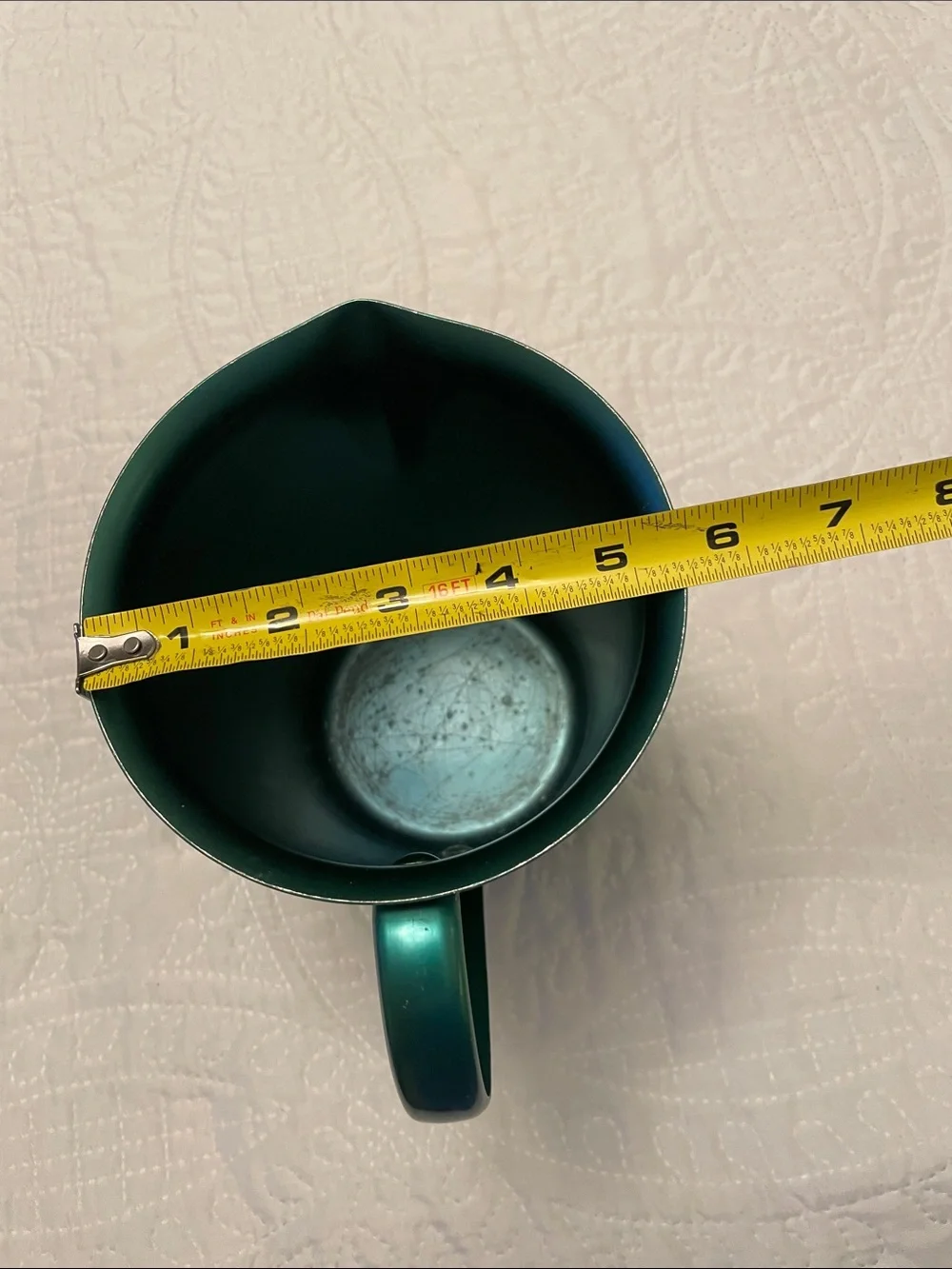 MCM Vintage Collectible Green Aluminum Pitcher